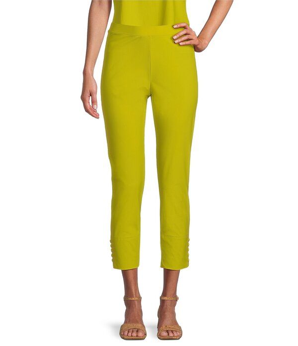 アイシーコレクション レディース ボトムス カジュアルパンツ クロップド ニット ICollection Slim Stretch Knit Cropped Pants Pear