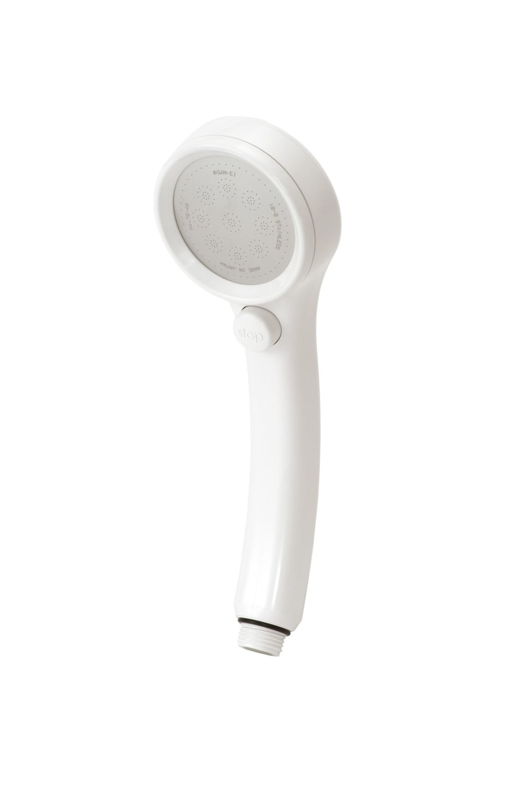 SANEI(サンエイ) シャワーヘッド 節水 ストップ レイニー シャワー穴0.3mm 肌触り 浴びごこちやわらか ホワイト PS303-80XA-MW2t