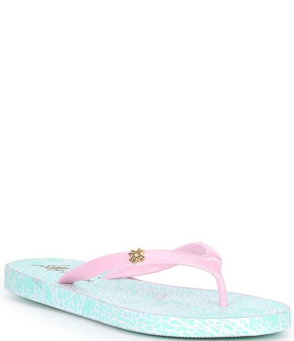 リリーピュリッツァー レディース シューズ サンダル プリント Lilly Pulitzer Vinyl Printed EVA Flip Flops Mint Condition Fantastical ミント