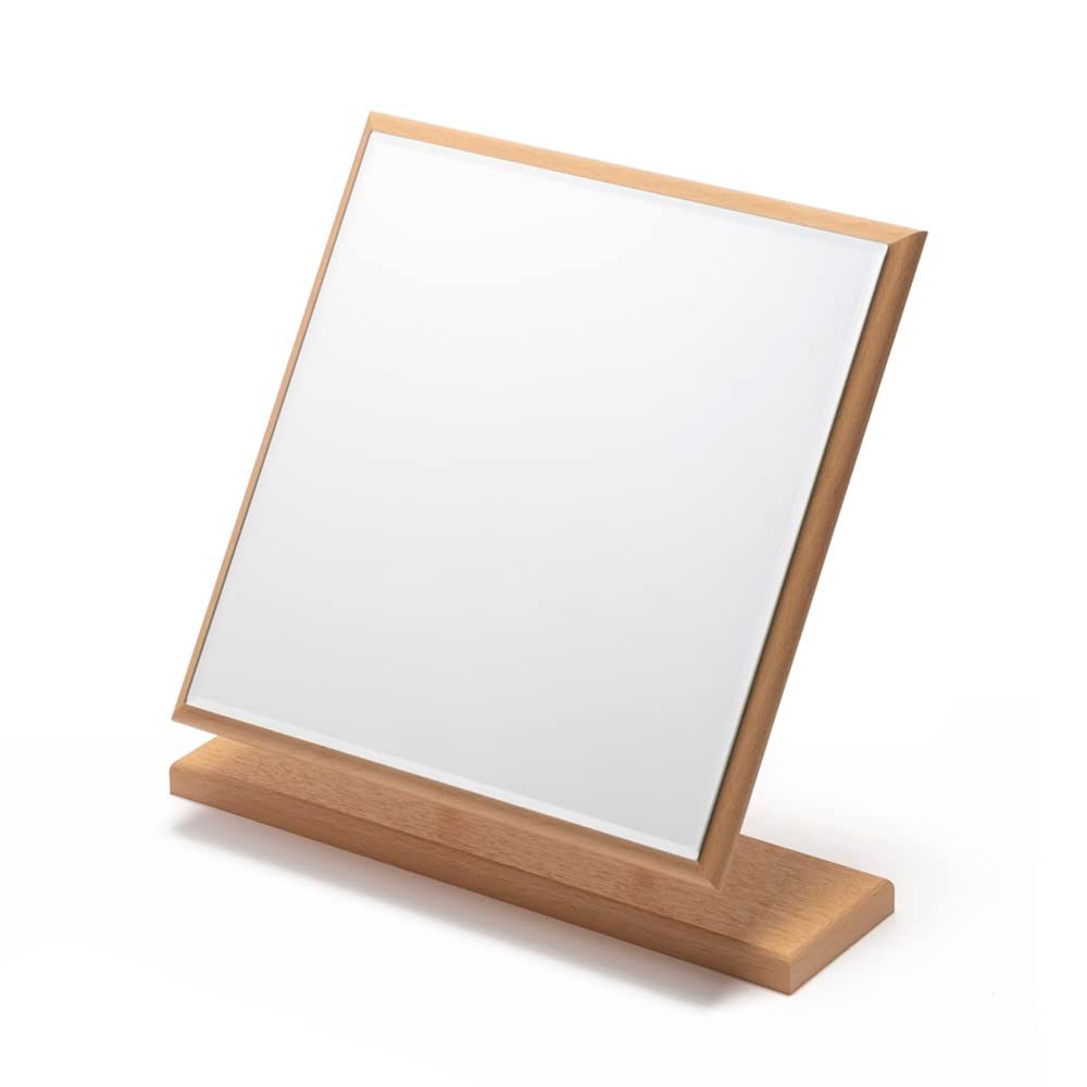 HORIUCHI MIRROR メイクがしやすい卓上ミラー ウッドスタンドミラー Lサイズ 木目調 化粧鏡 プレゼントt