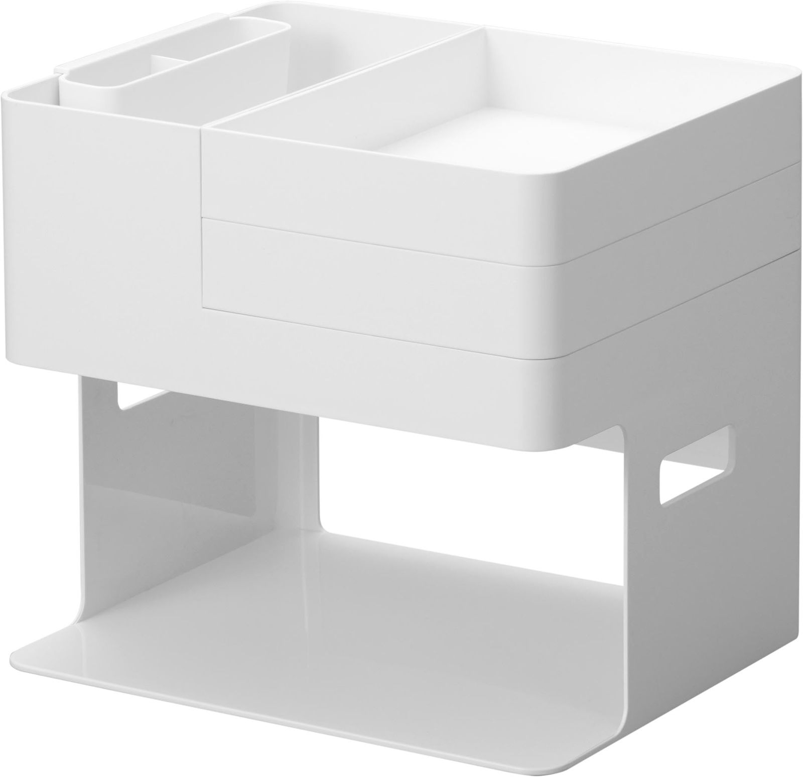 山崎実業(Yamazaki) ネイルライト ＆ ジェルネイル用品 収納ケース ホワイト 本体：約W26×D21×H23.6cm タワー tower ネイル収納 ネイルケア 小物収納 2036t