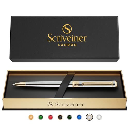 Scriveiner スクリブナー ボールペン シルバー 銀 シルバークローム仕上げ 本物の金メッキ シュミット製リフィル 黒 高級 ブランド ビジネス 就職祝い 昇進祝い 誕生日 ギフト プレゼント 男性 女性t