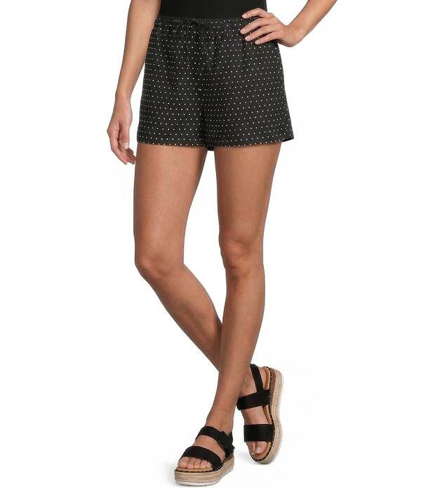 ジャンビニ レディース ボトムス ハーフパンツ・ショーツ ドット柄 ドット プリント ショートパンツ リネン Gianni Bini Ellery Polka Dot Print Mid Rise Coordinating Linen Shorts Black