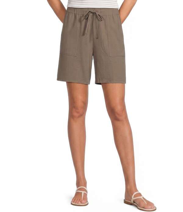エイリーンフィッシャー レディース ボトムス ハーフパンツ・ショーツ ジャージー Eileen Fisher Stretch Jersey Drawstring Short Walnut