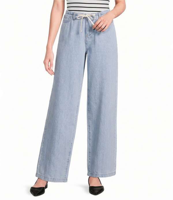 ダナキャラン レディース ボトムス デニムパンツ ワイドレッグ ジーンズ DKNY Jeans by Donna Karan Denimid Rise Wide Leg Jeans Brighton デニム