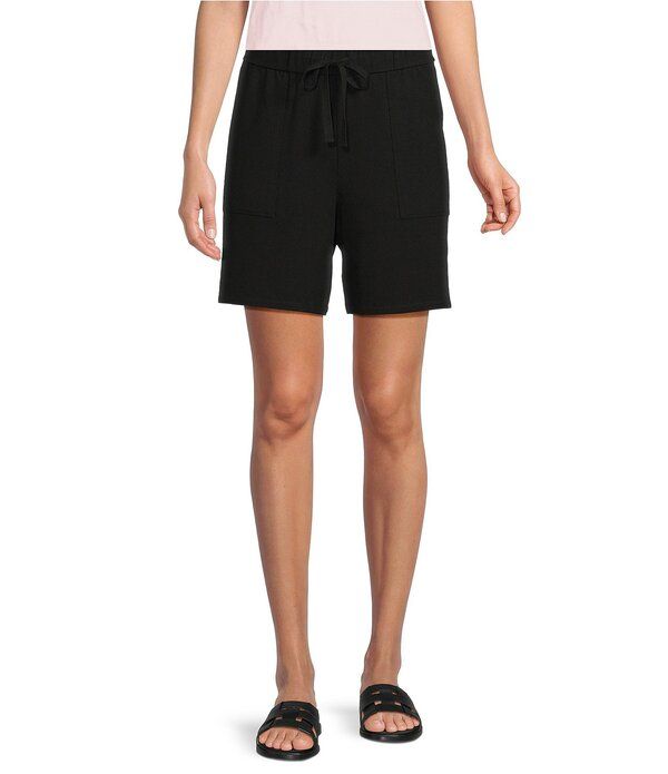 エイリーンフィッシャー レディース ボトムス ハーフパンツ・ショーツ ジャージー Eileen Fisher Stretch Jersey Drawstring Short Black ブラック