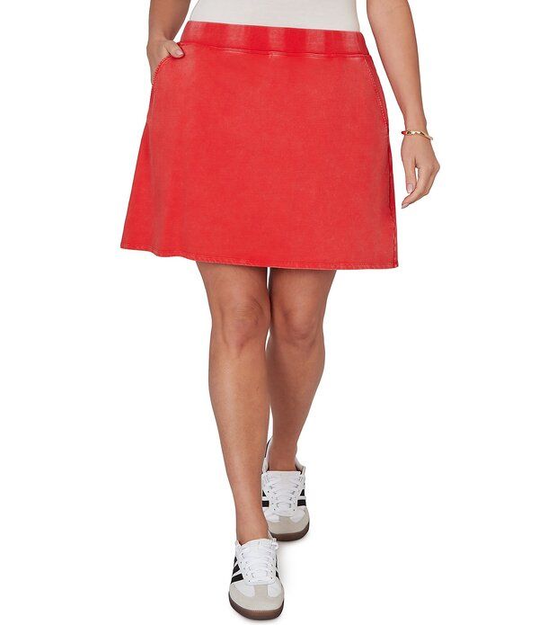 ルビーアールディー レディース ボトムスカート プラスサイズ リブ パイル Ruby Rd Plusize French Terry Ribbed Waist PullOn Skort Red レッド