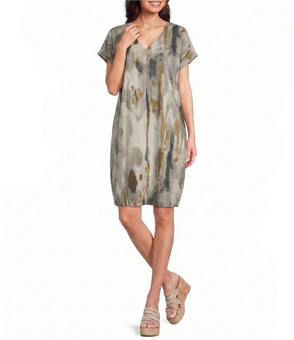 ブライン ウォーカー レディース トップス カットソー Vネック プリント Bryn Walkeregan Pioggia Print VNeck Short Sleeve Tunic Pioggia