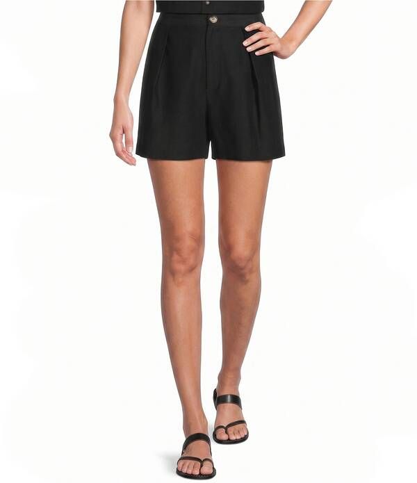 アントニオ メラーニ レディース ボトムス ハーフパンツ・ショーツ ショートパンツ リネン Antonio Melani Bonne Linen HighRise Coordinating Shorts Black ブラック