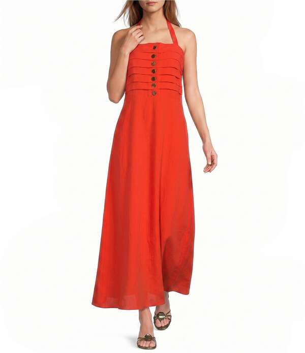 アントニオ メラーニ レディース トップス ワンピース A ライン ホルター Antonio Melani Cecila Button Front Aline Halter Dresstrawberry