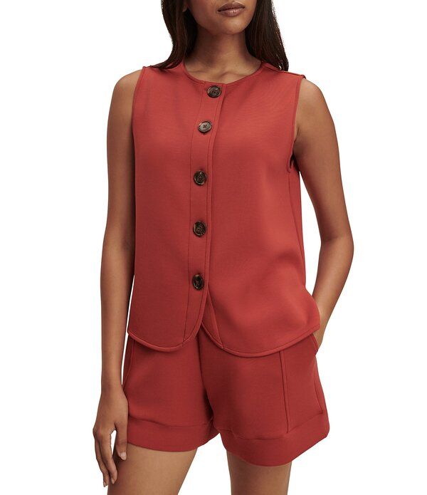 バーレイ レディース トップス シャツ クルーネック ノースリーブ Varley Josie Crew Neck Sleeveless Button Through Tank Bossa Nova