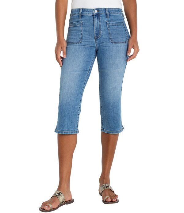 リヴァプール ロサンゼルス レディース ボトムス デニムパンツ ストレート キャップ ジーンズ Liverpoolos Angeles Denim Straight Leg Capri Jeans Ocean Breeze デニム