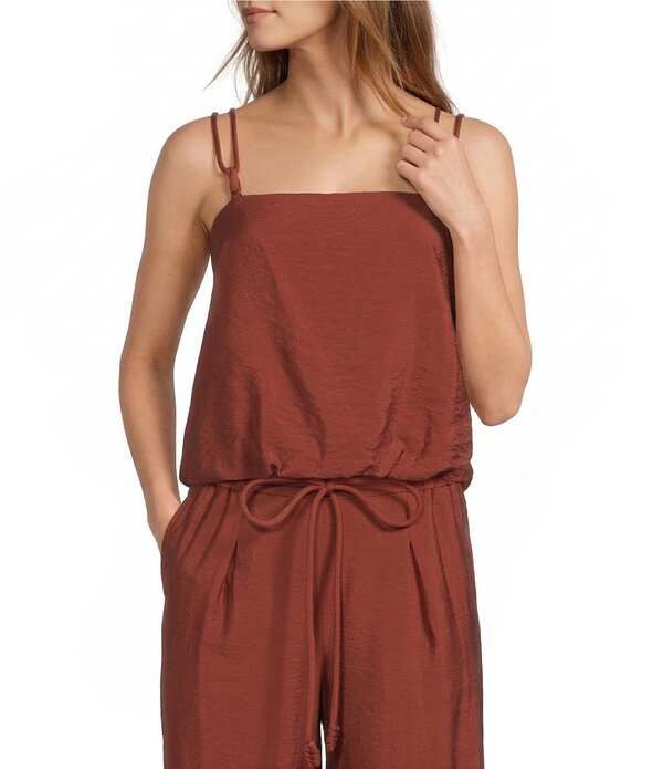 アントニオ メラーニ レディース トップス シャツ Antonio Melani Fiorella Voile Square Necknot Strap Coordinating Camisole Sienna