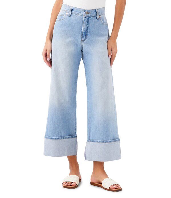 カレンケーン レディース ボトムス デニムパンツ ワイドレッグ クロップド Karen Kane Stretch Denim Wide Leg Cropped Wide Cuff Jean Denim デニム