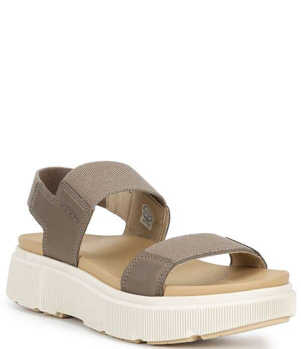 キーン レディース シューズ サンダル プラットフォーム Keen Womens Elle Mila Backstrap Stretch Platform Wedge Sandals Brindle