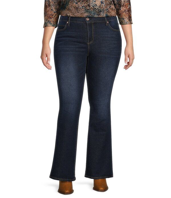 コード ブルー レディース ボトムス デニムパンツ プラスサイズ チェルシー ブーツ ジーンズ Code Bleu Plusize Chelsea Stretch Boot Cut Leg Denim Jeans Clover Wash デニム