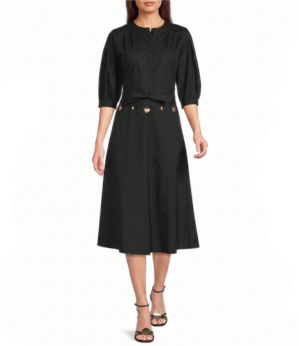 マレーラ レディース トップス ワンピース ミディ Marella Mllstecca Poplin Midi Dress Black ブラック