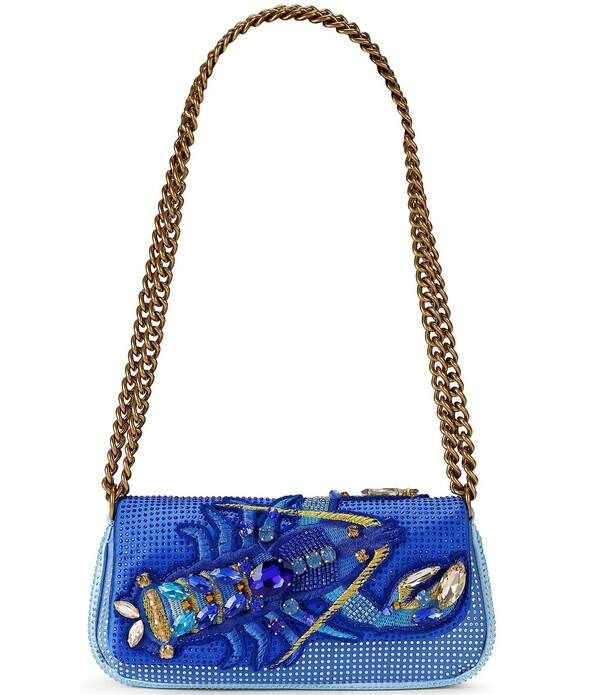 カートジェイガーロンドン レディース バッグ Kurt Geiger London Beaded Pickle Lobster Shoulder Bag Blue ブルー