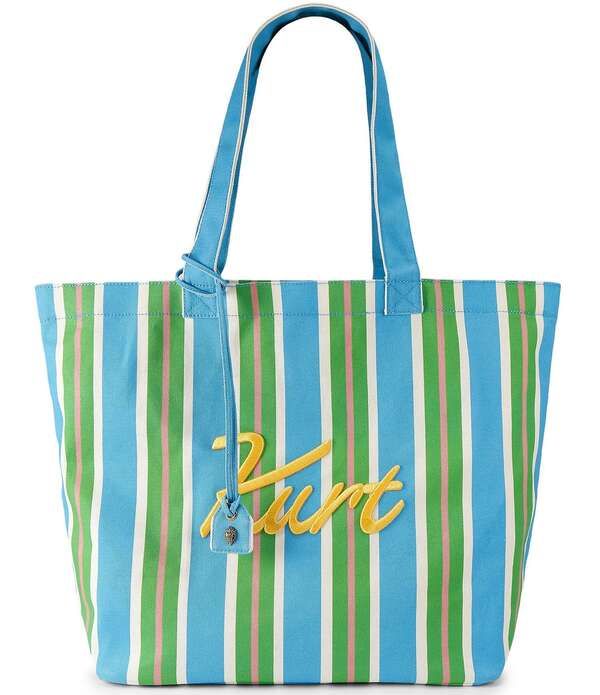 カートジェイガーロンドン レディース バッグ Kurt Geiger London Kurts Verical Stripe Cabana Kurt Large Shopper Bag Blue Green ブルー