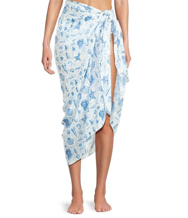 アントニオ メラーニ レディース ボトムスカート Antonio Melani Seashell Gallery Pareo Swim CoverUp Blue ブルー
