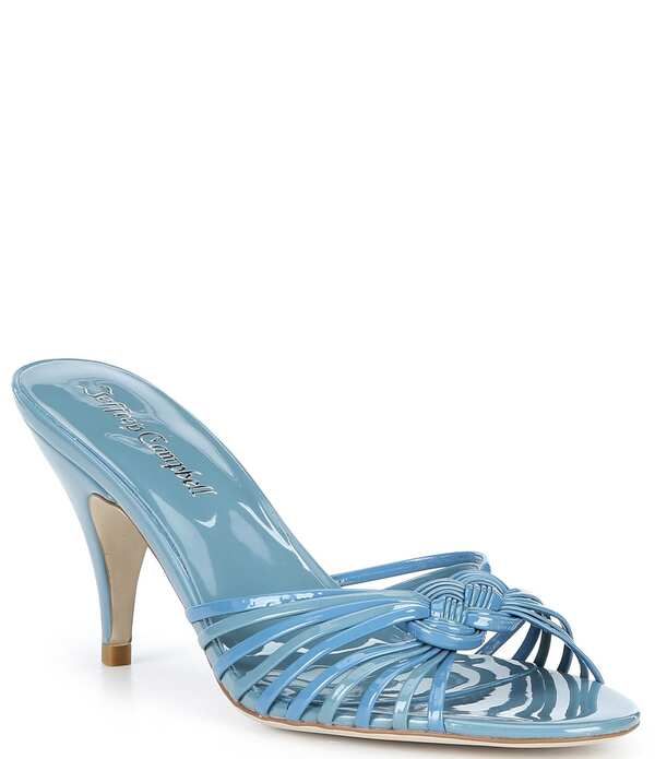 ジェフリー キャンベル レディース シューズ サンダル Jeffrey Campbell Constella Patent Woven Knot Dresslide Sandals Blue Combo ブルー