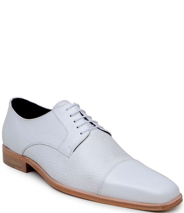 ベルヴェデール メンズ シューズ ワンピース ダービー キャップ レザー Belvedere Mens Alexander Deerskin Leather and Italian Calf Leather Cap Toe Derby Dresshoes Wh