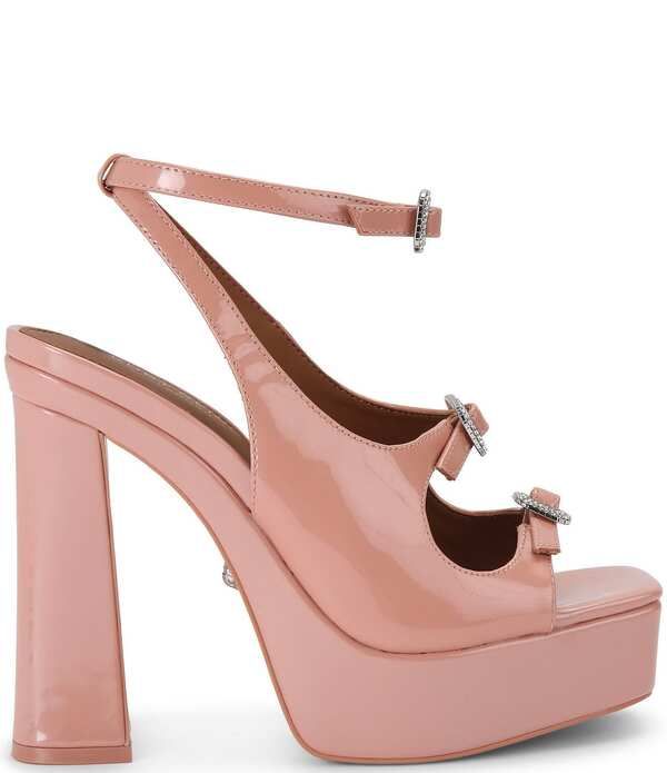 カートジェイガーロンドン レディース シューズ サンダル プラットフォーム レザー ヒール Kurt Geiger London 3 Buckle Patent Leather Platform Block Heel Sandals Nude