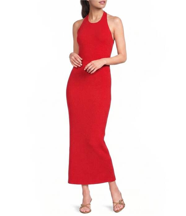 ジービー レディース トップス ワンピース ニット マキシ ホルター GB Halter Necknit Maxi Dress Ruby Red レッド