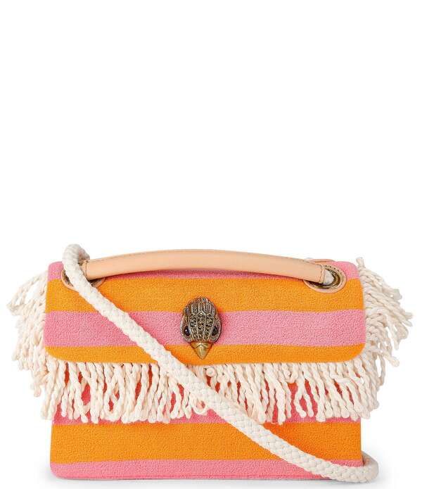 カートジェイガーロンドン レディース バッグ ミニ フリンジ Kurt Geiger London Kurts Cabana Mini Kensington Fringe Crossbody Bag Orange Pink ピンク
