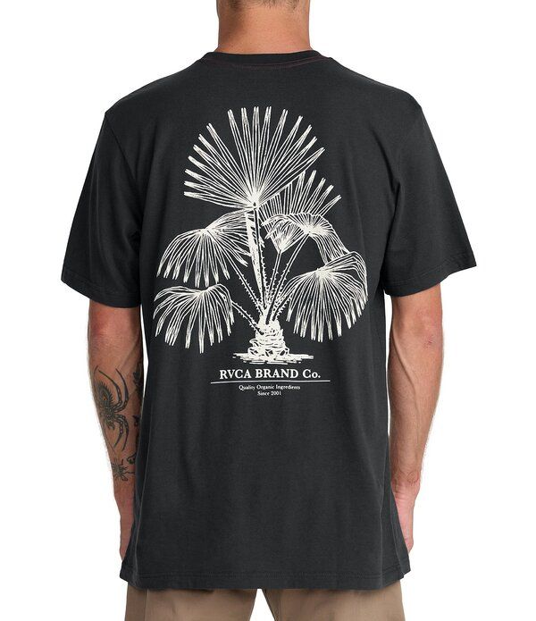 ルーカ メンズ トップス シャツ RVCA Soil Co Palm Short Sleeve TShirt Pirate Black ブラック