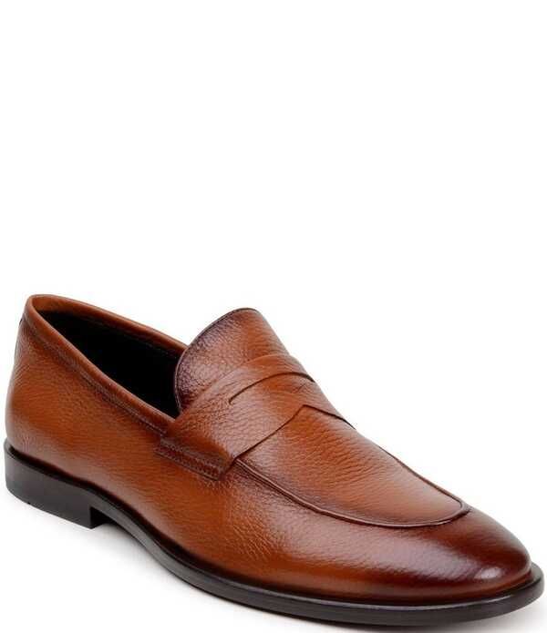 ベルヴェデール メンズ シューズ スリッポン・ローファー レザー Belvedere Mens Nohr Deerskin Leather Penny Loafers Tan タン