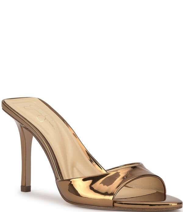 ジェシカシンプソン レディース シューズ サンダル トール Jessica Simpson Dravie Metallic Stiletto Slide Dressandals Bronze メタリック