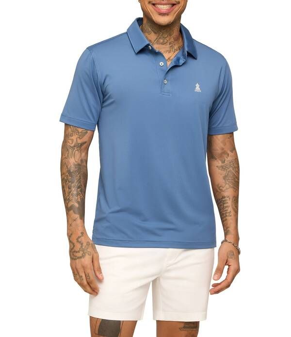 チャビーズ メンズ トップス シャツ Chubbieslate Sky Solid Performance Short Sleeve Polo Dusty Blue ブルー