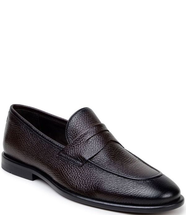 ベルヴェデール メンズ シューズ スリッポン・ローファー レザー Belvedere Mens Nohr Deerskin Leather Penny Loafers Brown ブラウン