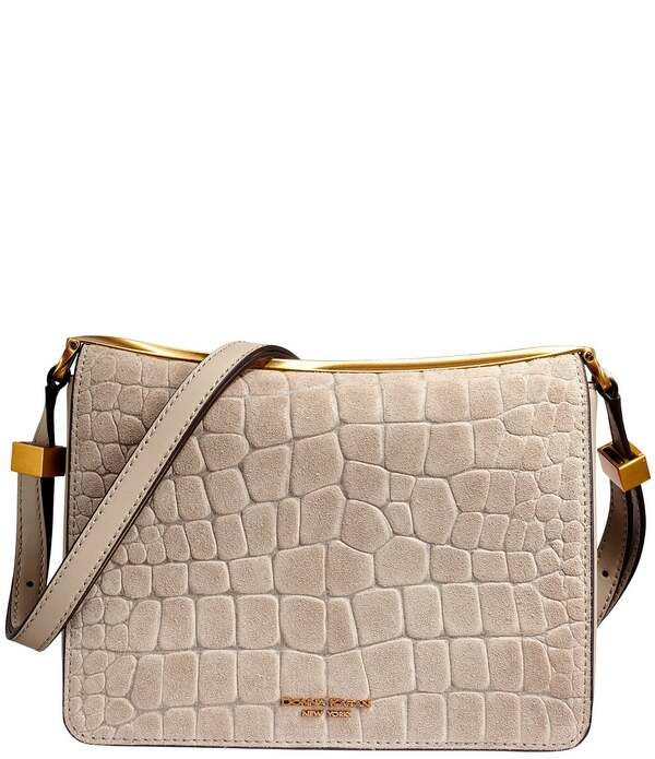ダナキャラン レディース バッグ スエード Donna Karan Jericho Croco Suede Shoulder Bag Moth