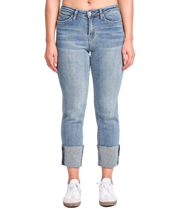 YMI ジーンズ レディース ボトムス デニムパンツ YMI Jeanswear Luxe Dixie High Rise Mega Cuff Straight Jeans Tinted Medium Blue ブルー