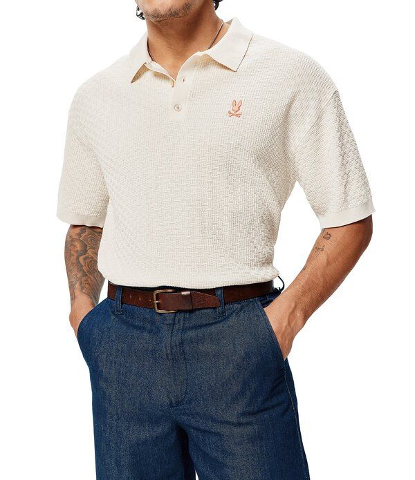 サイコバニー メンズ トップス シャツ リラックスフィット Psycho Bunny Jace Relaxed Fit Short Sleeve Polo Shirt Pristine