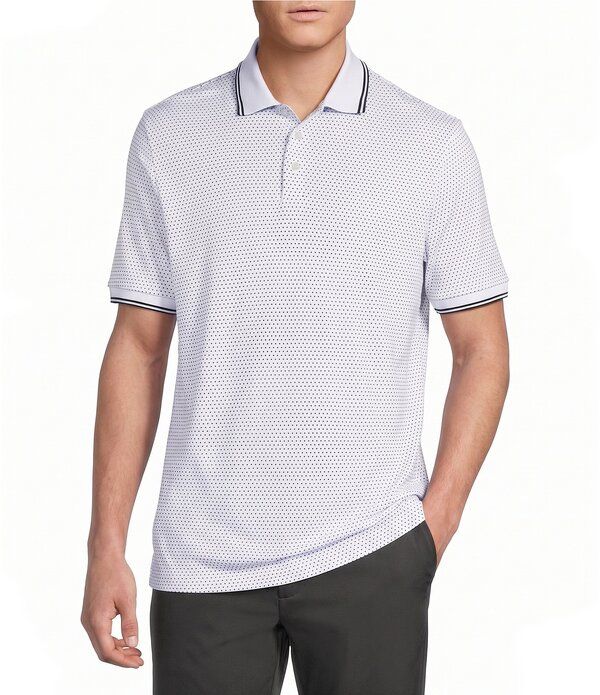 ダニエル クレミュ メンズ トップス シャツ プリント Cremieux Blue Label Classic Fit Pique Geo Dot Print Short Sleeve Polo Shirt Lucent White ホワイト 19,695円