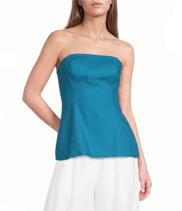 トップショップ レディース トップス シャツ ストラップレス TOPSHOP Coordinating Fitted Strapless Tailored Top Teal ティール