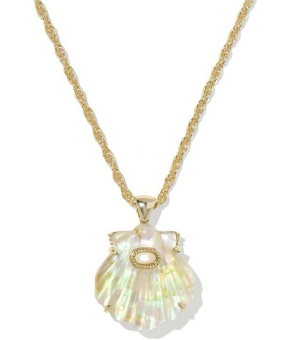 ケンドラスコット レディース アクセサリー ネックレス・チョーカー レース Kendra Scott Lucia Shell Short Pendant Necklace Gold Iridescent Abalone ゴールド