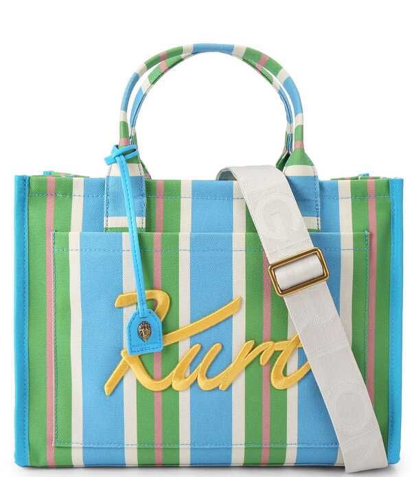 カートジェイガーロンドン レディース バッグ Kurt Geiger London Kurtstripe Cabana Kurtote Bag Blue Green ブルー