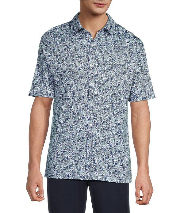 ハート シャフナー マルクス メンズ トップス シャツ フラワー柄 プリント フラワー Hart Schaffner Marx The Resort Reserve Collection Short Sleeve Floral Print Button Fro