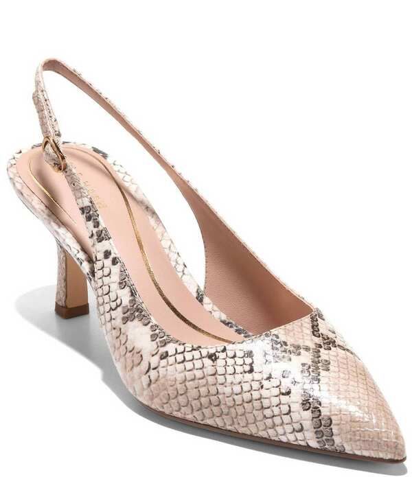 コールハーン レディース シューズ ヒール プリント レザー Cole Haan Hansell Snake Print Leather Slingback Pumps Mojave Snake Print