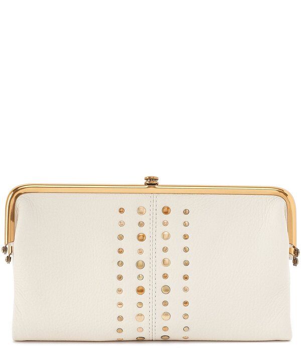 ホボ レディース バッグ レザー HOBO Lauren Leather Studded Clutch Wallet Coastal Cloud
