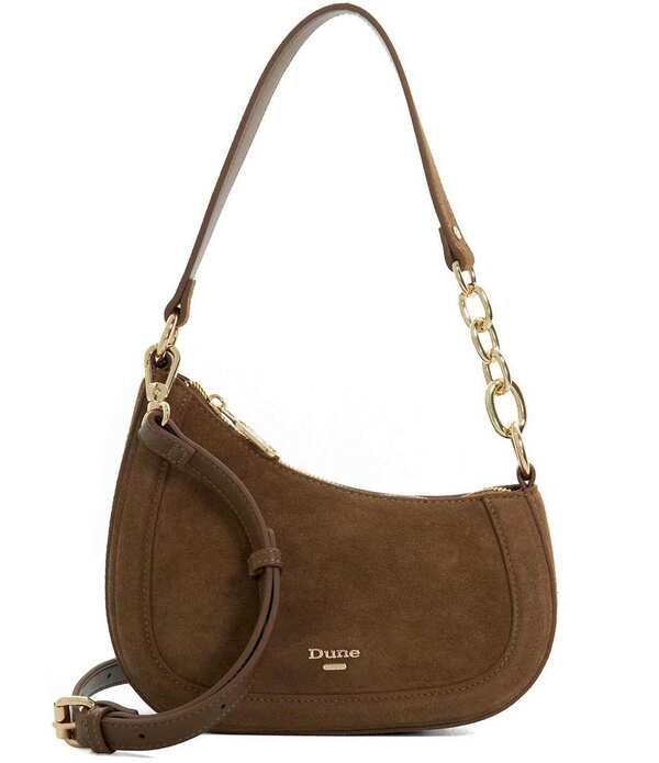 デューンロンドン レディース バッグ スエード Dune London Direction Angular Suede Shoulder Bag Sand サンド