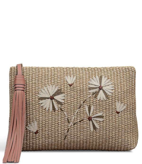 ラドリー ロンドン レディース バッグ フラワー柄 レース フラワー Radley London Picton Place Medium Raffia Floral Pouch Bag Natural