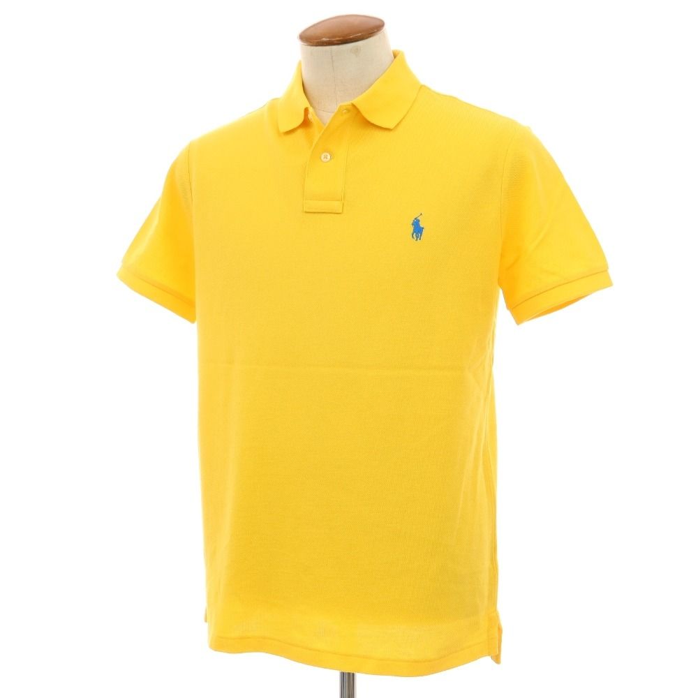 【中古】ポロ ラルフローレン Polo Ralph Lauren 鹿の子 コットン 半袖ポロシャツ イエロー【サイズM】【メンズ】