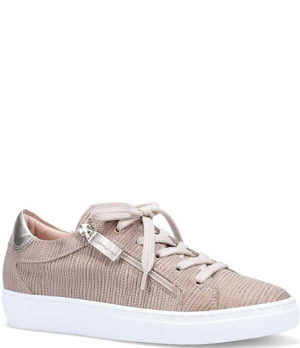 ロンホワイト レディース シューズ スニーカー プラットフォーム レース Ron White Oriya Epi Embossed Nubuck Side Zip Lace Uplatform Sneakers Porcini