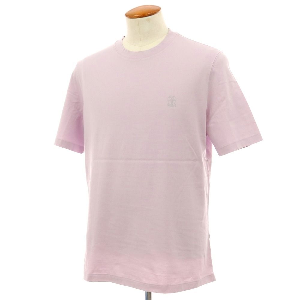 【中古】ブルネロクチネリ Brunello Cucinelli コットン クルーネック 半袖Ｔシャツ ライトパープル【サイズM】【メンズ】