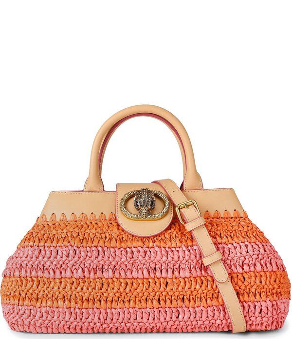 カートジェイガーロンドン レディース バッグ チェルシー Kurt Geiger London Kurts Cabana Raffia Chelsea Hobo Handle Bag Pink Orange ピンク